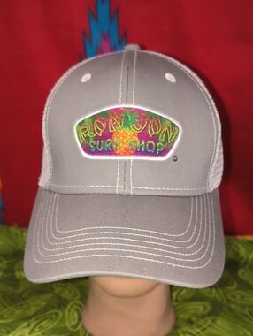 Ron Jon Surf Shop Myrtle Beach Stitched Patch Trucker Strap-on Hat Cap OSFA